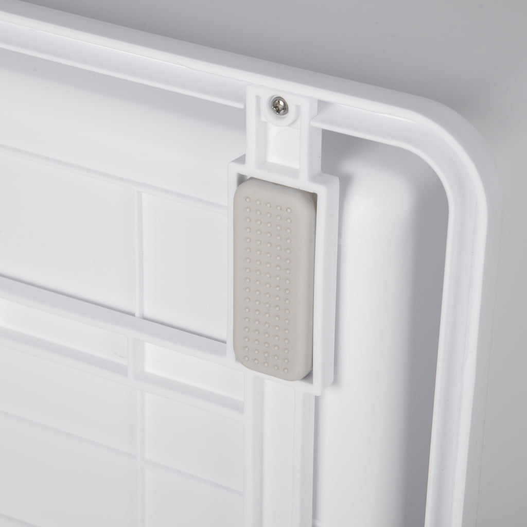Arenero Cerrado para Gatos – Entrada Frontal y Salida Superior, Plástico Resistente, Gris y Blanco